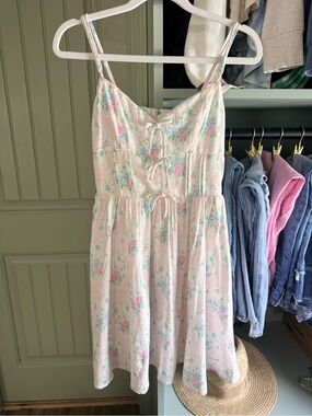 Altar’d State Pink Floral Tie-Front Dress